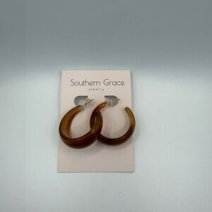 Southern Grace Amber Hoop Earrings